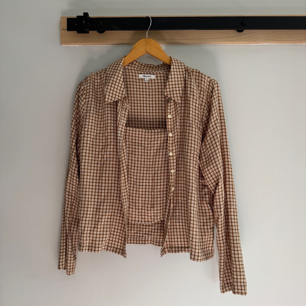 Madewell Supercrop Tank and Crinkle Slim Button-Up Shirt